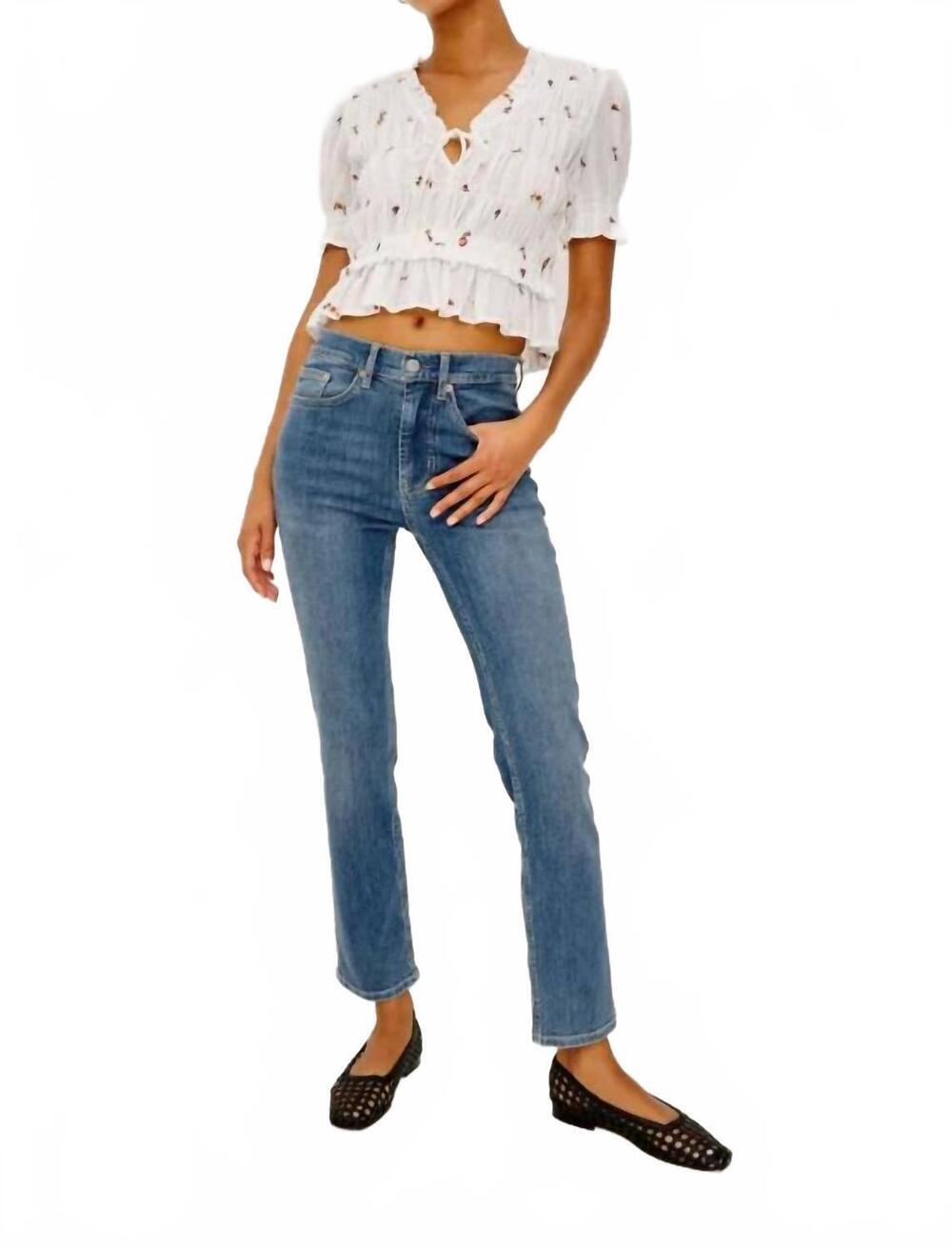 NEW RAILS fontaine v-neck top in white wildflowers